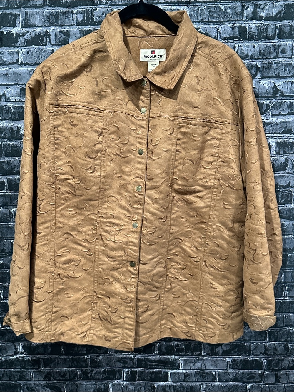 Woolrich Tan Textured Button-Front Jacket